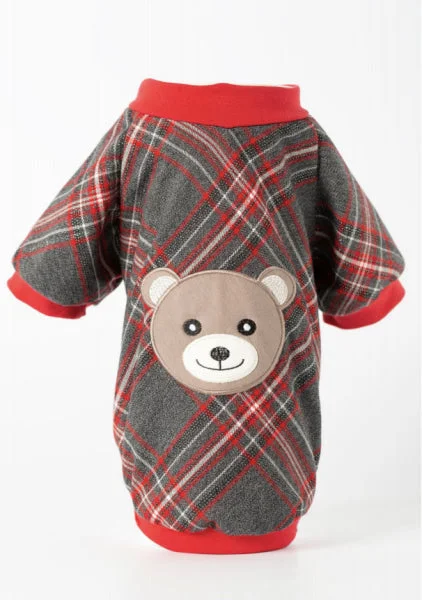 Natural aquarium pebbles-Tartan Bear Dog Sweatshirt