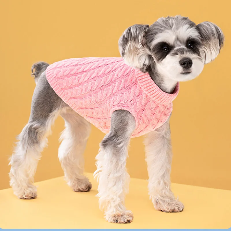 Wi-Fi pet feeding machine-Warm Vest Clothes Turtleneck Dog Knit Sweater