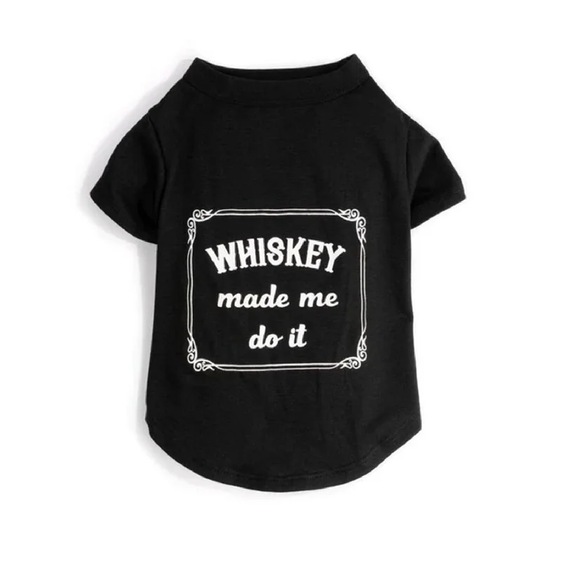 Crinkle catnip toy mouse-Whiskey Made Me Do It Dog Tee